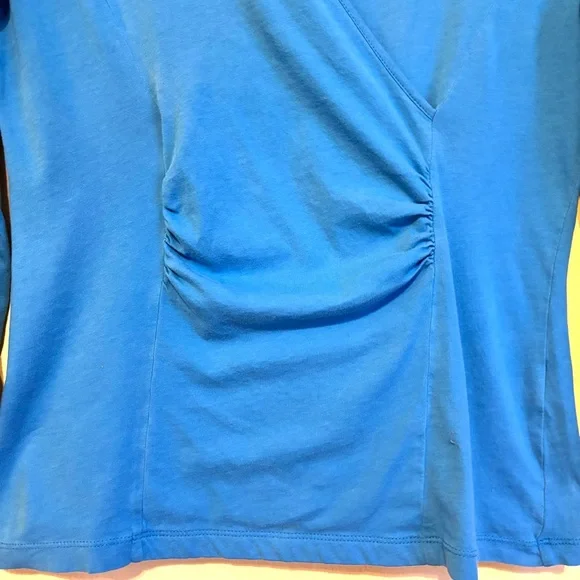 Elliott Lauren Wrap Ruched 3/4 Sleeve Top Medium - Picture 4 of 6